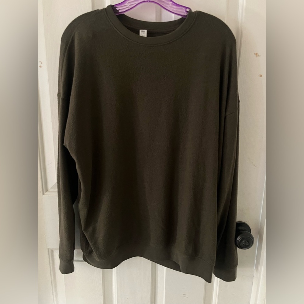 🧘🏽♀️ VGUC Alo Yoga Green Soho Pullover Sweater - Sz Medium